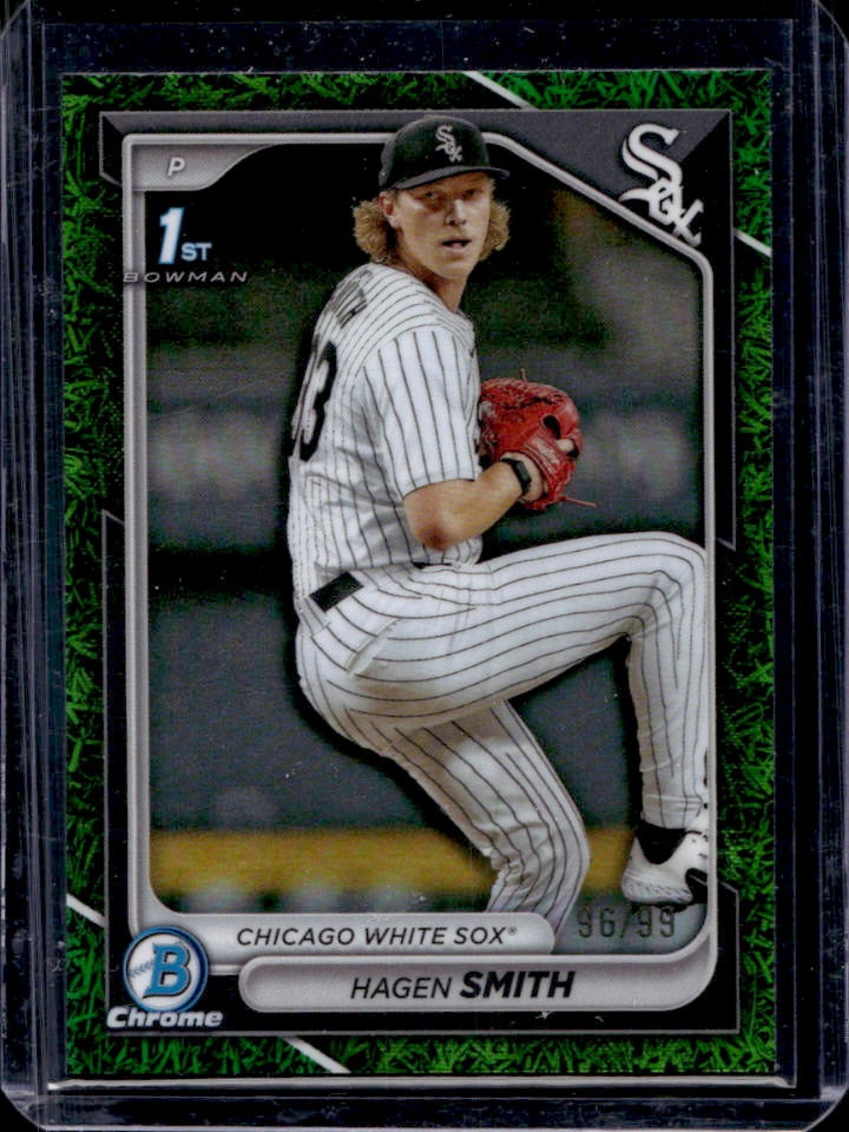 2024 Bowman Draft Hagen Smith Chrome Green Grass Refractor 1st Prospect #96/99