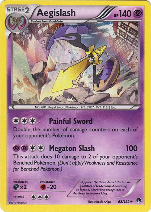 1x (LP) Aegislash - 62/122 - Holo Rare XY BREAKPoint Pokemon