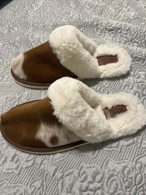 Myra Cow Hide Slippers. Size 10 (Fit 8.5) Myra Bag Cowhide. Hair on. Brand New 