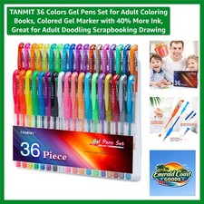 36 Colors Gel Pens Set - Non-Toxic with Glitter, Metallic, Pastel Shades