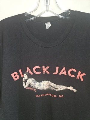 Black Jack Bar Washington DC Xl Mens Black Graphic Logo Short Sleeve Tee