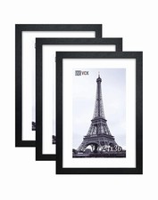 VCK 24x36 Solid Wood Poster Frames Black 3 Pack Picture Frame with Wall Mount...