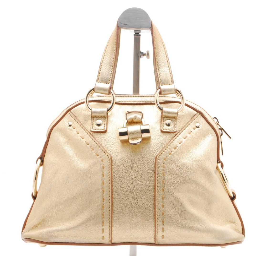 Rara taglia* Yves Saint Laurent YSL M borsa tote piccola pelle oro