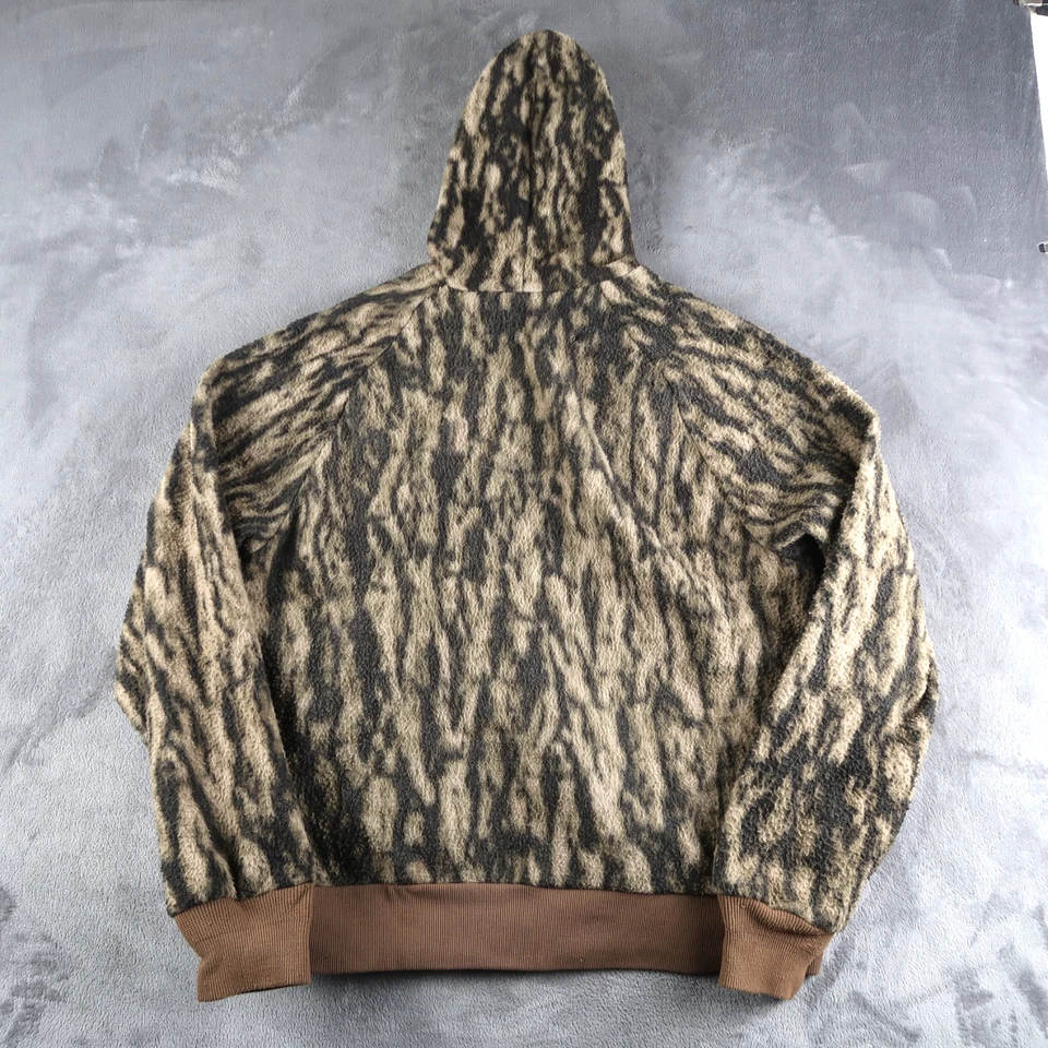 Vintage 80s Cabelas Full Zip Camo Fleece Jacket Size XL Hoodie Made In USA - Image 2 of 4