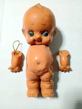 Kewpie Doll Celluloid Vintage 40s 50s Japan 10    Moveable Arms Green Wings