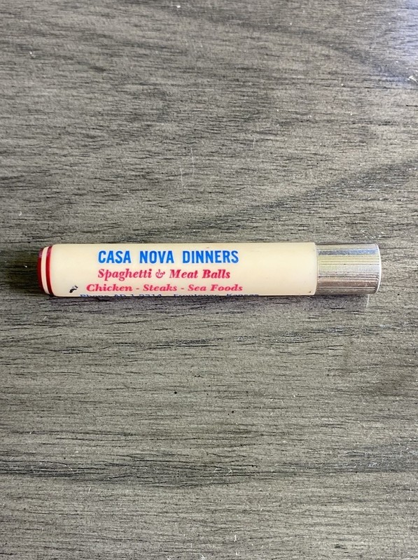 RARE Frontenac KS Casa Nova Dinners Advertising Toothpick Holder Kansas Souvenir