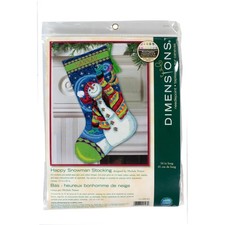 Needlepoint Kit: Happy Snowman Christmas Stocking, 16" x 9" - 71-09143