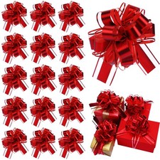 20 PCS 6 Inch Pull Bows Gift Wrapping Ribbon Wedding Baskets Decor Red