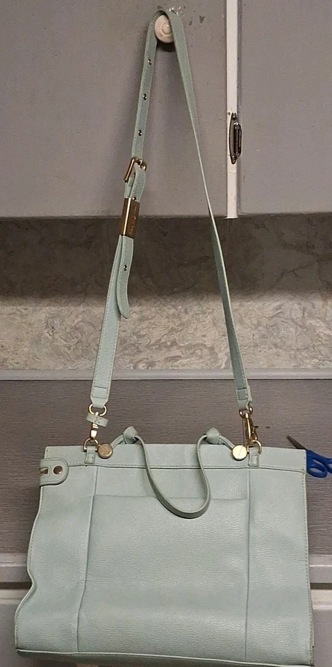 Bolso de hombro de cuero verde espuma de mar FOLY & CORINNA Foto 3 de 4