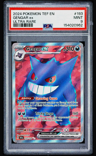 2024 POKEMON SV05 TEMPORAL FORCES GENGAR EX ULTRA RARE HOLO EN 193/162 PSA 9