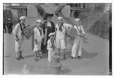 Mrs. O. Harriman with Junior Naval and Marine Scouts USS Recruit 1917