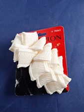 Vintage 1990's Cream Revlon Ruffle Style Big Hair Barrette 1-F