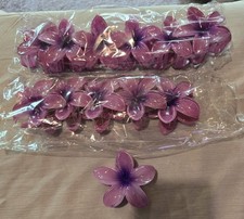 12 piece Purple Flower Floral Plastic Hair Claw Clip for Women, Casual Accessory