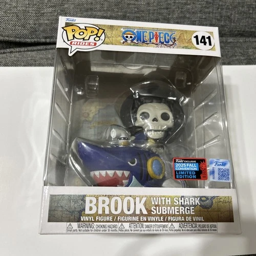 Funko Pop Rides Anime One Piece Brook with Shark Submerge 141 NYCC Con Sticker