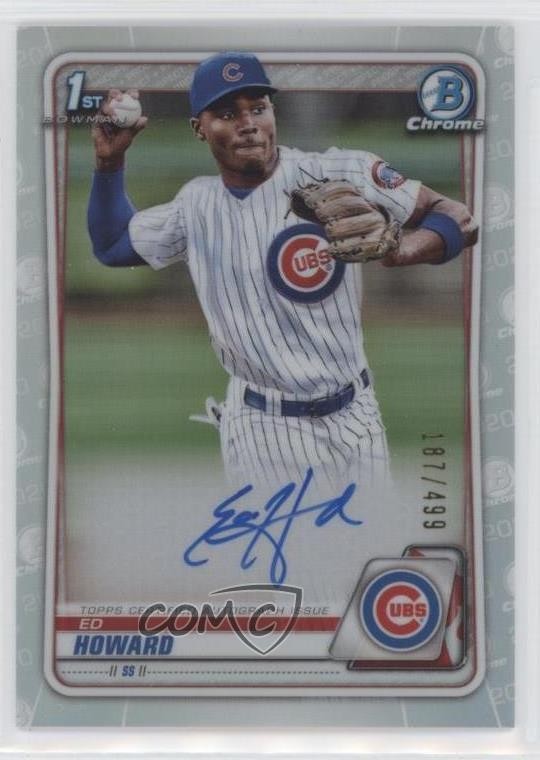 2020 Bowman Draft Chrome Picks Refractor 187/499 Ed Howard #CDA-EH Auto 5i1