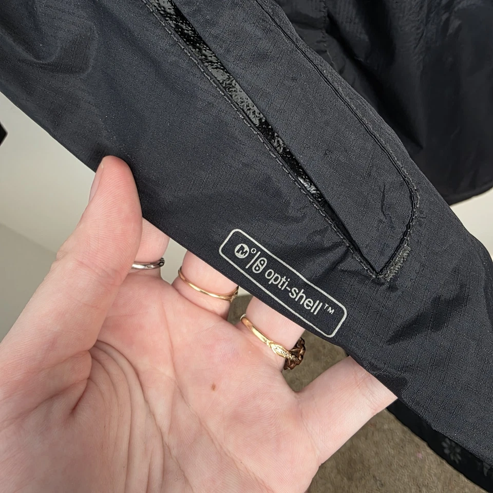 Merrell Black Opti-Shell Outdoor Rain Trench Long Rain Jacket Size Small - Image 3 of 4