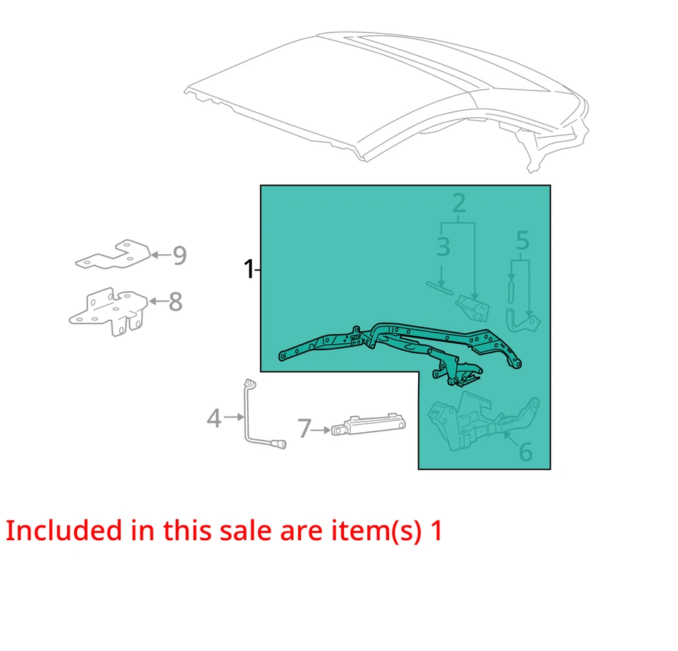 SE ADAPTA A PONTIAC G6 LINK ASM 2006-2009 TECHO CORREDIZO S/RL 15943321 - NUEVO OEM 15943321 Foto 2 de 3