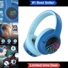 Wireless Kids Bluetooth Headphones Over Ear LED Lights Volume Limited 45H