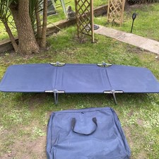 Hi-Gear vintage niebieskie pojedyncze składane łóżko kempingowe 