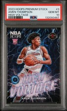 2023 PANINI HOOPS PREMIUM STOCK HIGH VOLTAGE #3 AMEN THOMPSON ROOKIE RC PSA 10
