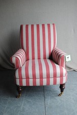 John Lewis Suffolk Armchair Dark Leg Red And Natural Stripe *Delivery Available*