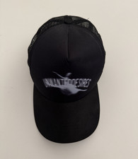 Black Trucker Hat Mesh Back white Graphic Print Unisex Adults One Size