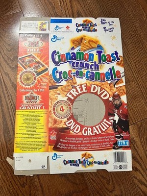 2003 Cinnamon Toast Crunch Cereal Box Canada Olympic Gold Team Canada Promo RARE