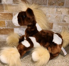 Toys R Us Animal Alley Horse Plush 14" Pony Stuffed Animal Geoffrey Brown White