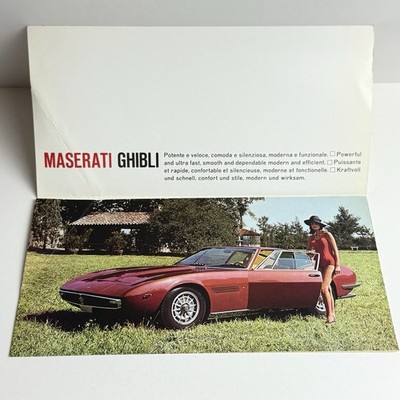 Maserati Ghibli / 6p Prospekt Katalog / 1969 MAASLAND NL / gebrauchter Zustand