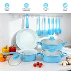 Ceramic Nonstick Pots and Pans Set 13-Piece Home Kitchen Cookware with Lids Blue