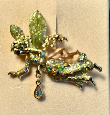 Vintage Kirks Folly Glittering Fairy Pin