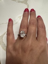 14k White Gold Oval Lab-Grown Diamond Ring 2.75ct E VVS2 IGI Sz 4.5 sold as set