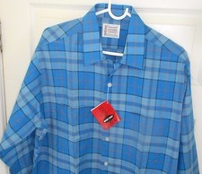 NOS 50's PENNYS Blues Pink Black Windowpane Loop Collar Long Sleeve ROCKABILLY L