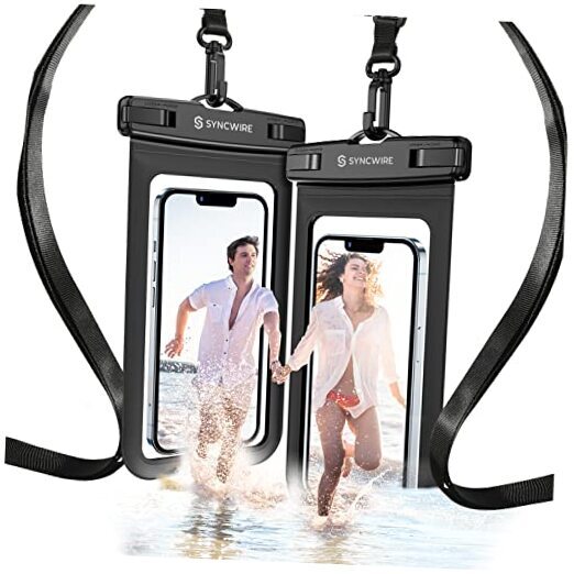 2-Pack Waterproof Phone Pouch IPX8 Universal Black Case for Phones