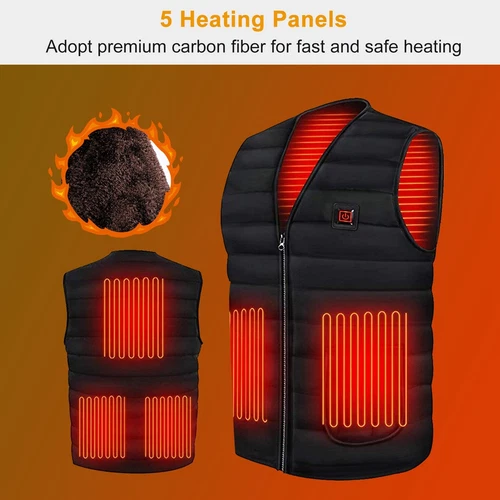 Winter Electric Heated Vest Heated Jacket Heated Jacket USB Coat + Power Bank image 5