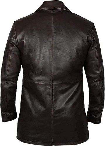 Men’s Winchester Western Distressed Sheepskin Brown Leather Jacket – Cowboy Coat - Picture 7 of 10