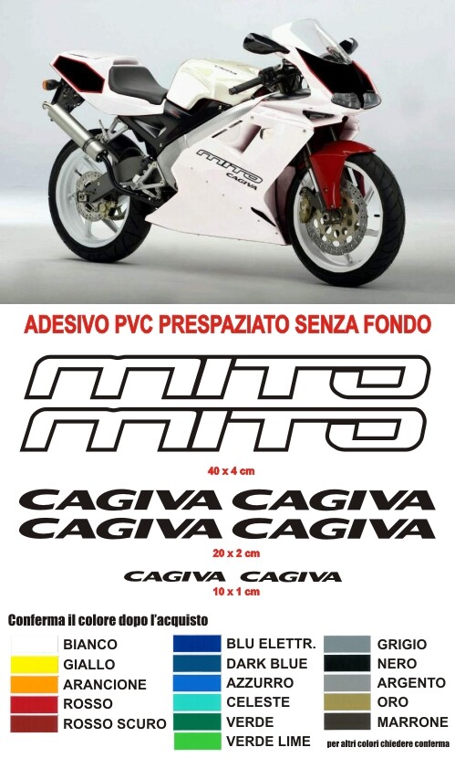 ADESIVO STICKER CAGIVA logo prespaziato, decal tuning moto,casco 11 cm EUR 2,50 - DE