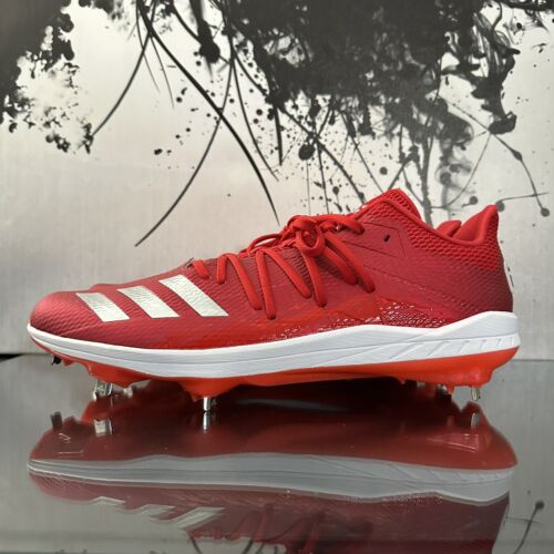 Adidas Afterburner 6 Metal Baseball Cleats Red Mens Size 14 DB3435 Speed Trap - Picture 3 of 7