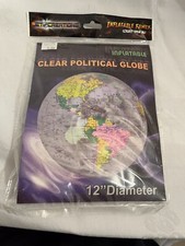 Jet Creation Inflatable Globe Poitical 12  Clear Educational