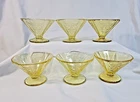6 Federal Madrid Amber  Depression Glass 2 7/8" Footed Dessert Sherbet Dishes