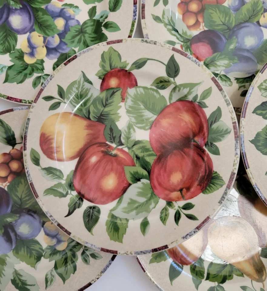 Sakura Oneida Excell SONOMA Salad plate set of 8, 8 1/4", Fruit NEW - Image 4 of 4
