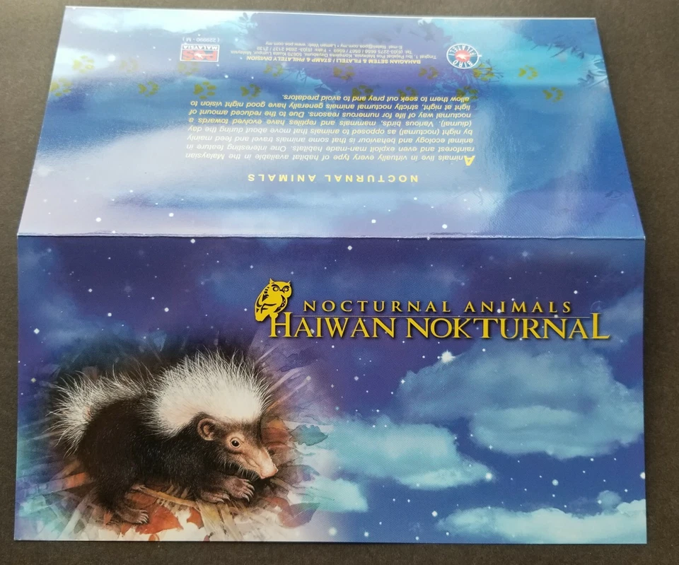 *ENVÍO GRATUITO Malasia Animales Nocturnos 2008 Murciélago Vida Silvestre Gato Salvaje (paquete) MNH Foto 3 de 4