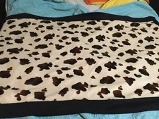 Brown cow print baby blanket, new never been used