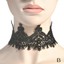 Gotico-preto-de-renda-Gargantilha-Retro-laco-Joias-Colar-Coleira-Pingente-De-Flor miniatura 53