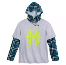 Disney Parks The Haunted Mansion Layered Look Pullover Hoodie for Adults Medium