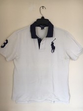 Boys Polo Ralph Lauren White Polo Shirt Size Large Big Pony