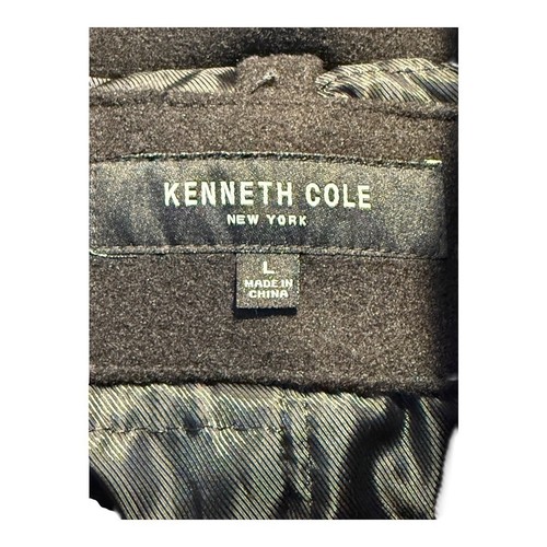 Kenneth Cole New York Wool Blend Topcoat Modern Overcoat Jacket Black Size Large - Picture 4 of 7