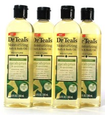 4 Bottles Dr Teal's 8.8 Oz Moisturizing Eucalyptus  Spearmint Bath  Body Oil