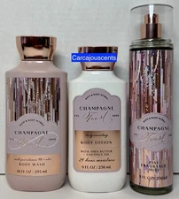 Bath & Body Works Champagne Toast Body Wash Lotion Fragrance Mist Gift Set
