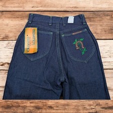 VTG 70s Maverick Junior Girls Sz 3 High Waisted Jeans Hippie Bell Bottoms NWT